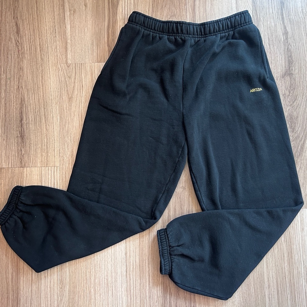 Aritzia Cozy SweatFleece Mega Fit Black Sweatpants Size Small Comfort